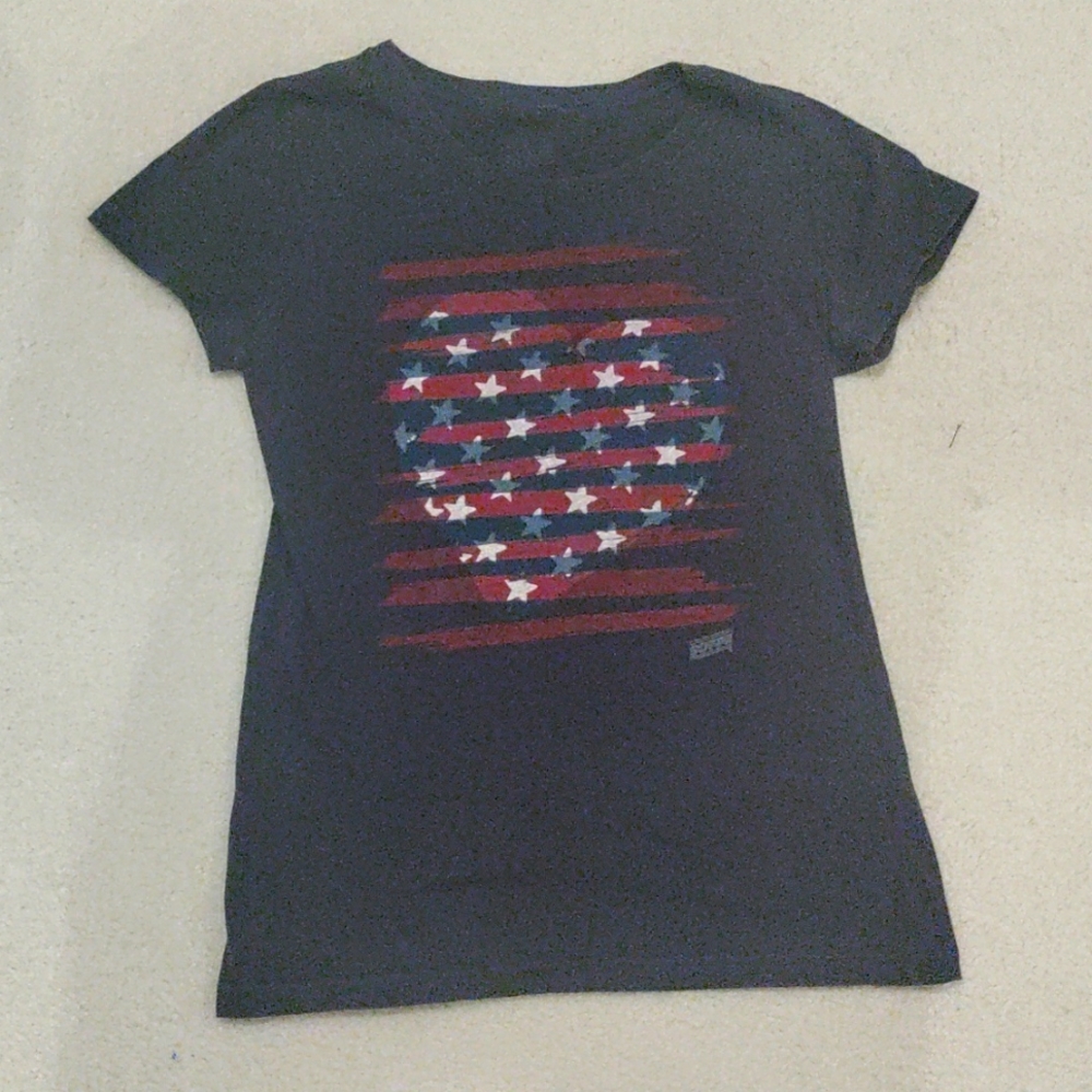 Patriotic American Flag Heart, red, white, and blue shirt